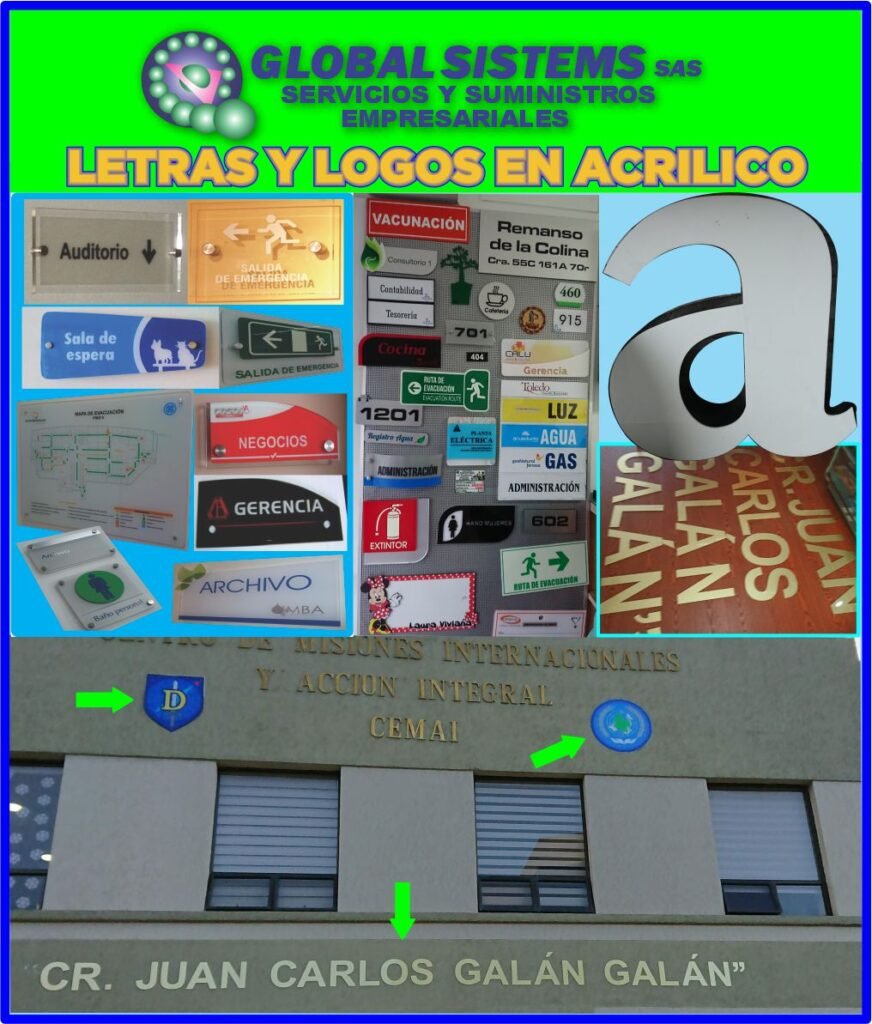 AVISOS EN ACRILICO